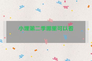 小埋第二季哪里可以看