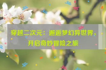 穿越二次元：邂逅梦幻异世界，开启奇妙冒险之旅
